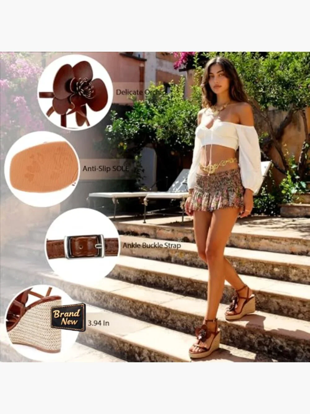 Strappy Platform Wedge Sandals Heels Wedding Bridal Open Toe Ankle Strap